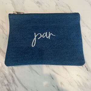 Denim Zipper Golf Pouch Bag